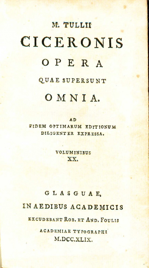 M Tullii Ciceronis Opera Quae Supersunt Omnia Wythepedia The George