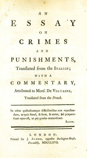 Essays on crimes and punishment