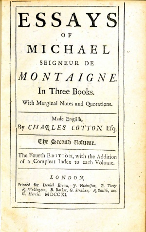 Essays of Montaigne, in 1 vols - Online Library of Liberty