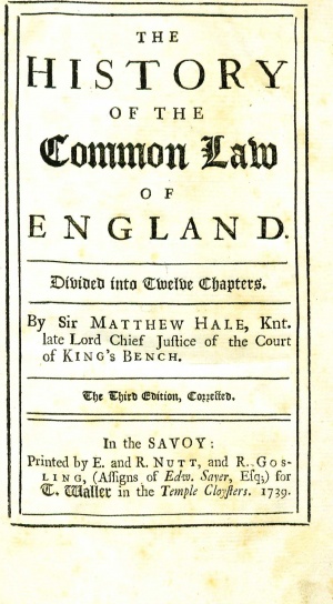 HaleHistoryOfCommonLaw1739TitlePage.jpg