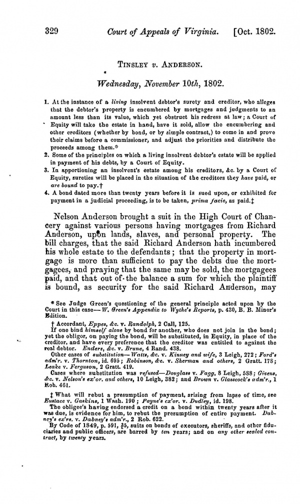 Tinsley v. Anderson - Wythepedia: The George Wythe Encyclopedia