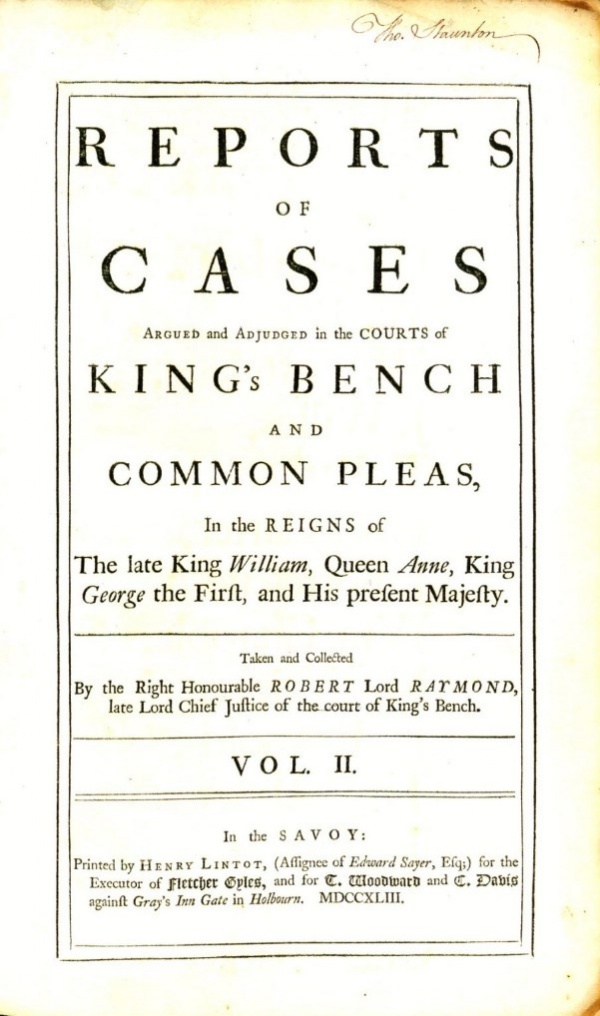 Reports Of Cases Argued And Adjudged In The Courts Of King's Bench And ...