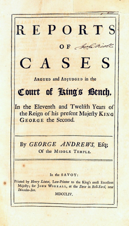 Reports Of Cases Argued And Adjudged In The Court Of King's Bench, In ...