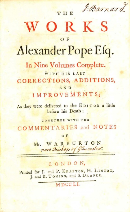 The Works of Alexander Pope Esq. in Nine Volumes Complete - Wythepedia ...