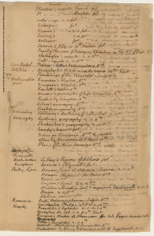 Page seven of Jefferson's inventory.